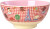 Rice - Melamine Bowl With Red Kids In Paris Print - Pink - 700 Ml