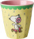 Rice - Melamine Cup With Snoopy Print - Yellow And Pink - Medium - 250 Ml
