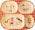 Rice - Melamine Kids 4 Room Plate - Pink Music Band Print - Pink