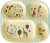 Rice - Melamine Kids 4 Room Plate With Fun Fair Print - Mint