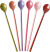 Rice - Melamine Latte Spoons - Assorted Solid Colors - Set Of 6