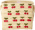 Rice - Raffia Square Basket With Small Cherries Embroidery - Red - 30X30X25