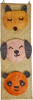 Rice - Raffia Wall Hanger With Animal Face Pockets - 60 Cm X 20 Cm