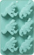 Rice - Silicone Baking Form With 6 Dinos - Mint - 30 Cm X 20 Cm