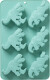 Rice - Silicone Baking Form With 6 Dinos - Mint - 30 Cm X 20 Cm