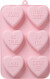Rice - Silicone Baking Form With 6 Hearts - Soft Pink