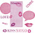 Roommates Decor - Wallstickers - Kisses Whiteboard - Pink