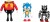 Sonic The Hedgehog Figurer - 3-Pak - 10 Cm