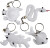 Stoffigurer Med Nøglering - Str 4-8 Cm - Hvid - 4 Stk