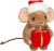 Teddy Hermann - Julemus Bamse Med Julegave - 11 Cm