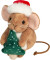 Teddy Hermann - Julemus Bamse Med Juletræ - 11 Cm