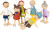 Dukker Til Dukkehus - Wooden Bending Dolls Family - 6 Stk