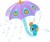 Yookidoo - Badelegetøj - Fill N Rain Påfugl Paraply - Lilla