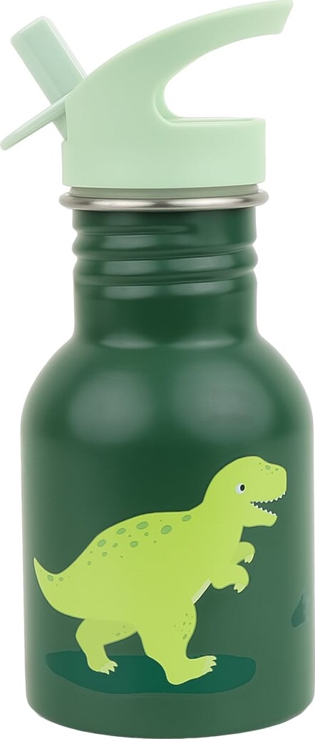 A Little Lovely Company - Lille Rustfri Stålflaske - Dinosaurs - 7 X 17 X 7 Cm