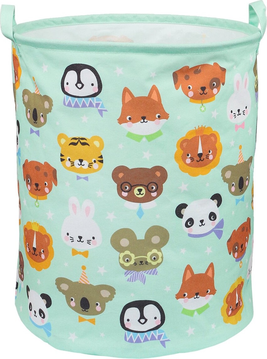A Little Lovely Company - Opbevaringskurv Animal Friends - Green