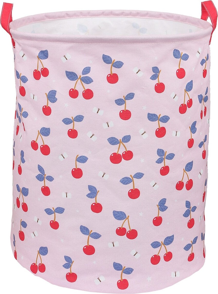 A Little Lovely Company - Opbevaringskurv - Cherries - Soft Pink