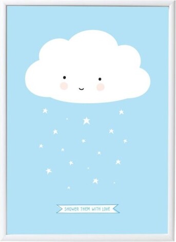 A Little Lovely Company - Plakat - Blå Sky - 50 X 70 Cm
