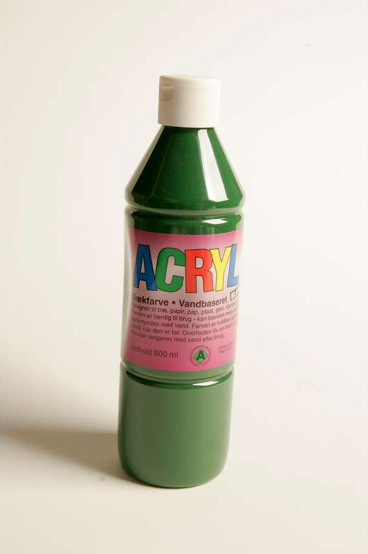 Fantasy Color - Acryl Maling - Mørkegrøn - Blank - 500 Ml