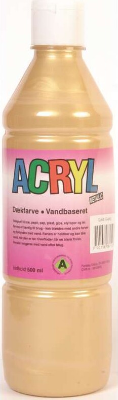 Fantasy Color - Acryl Maling - Metallic Guld - 500 Ml