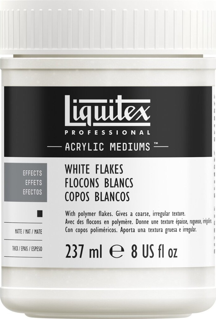 Billede af Liquitex - White Flakes - Hvide Flager Akryl Medium 237 Ml