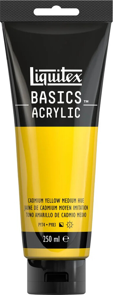 Liquitex - Basics Akrylmaling - Cadmium Yellow Medium Hue 250 Ml
