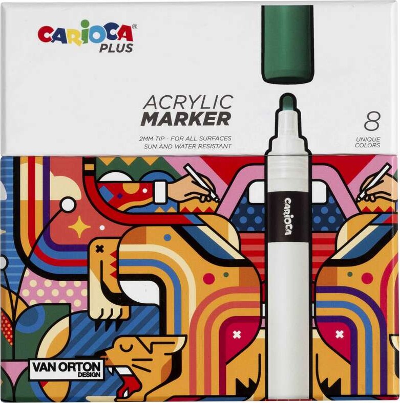 Acrylic Marker 8stk. Ass. I Hård Boks - 45209 - Carioca
