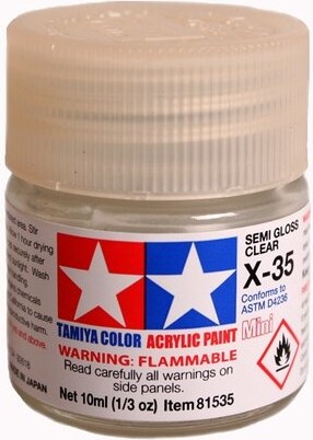 Tamiya - Acrylic Mini - X-35 Semi Gloss Clear 10 Ml - 81535