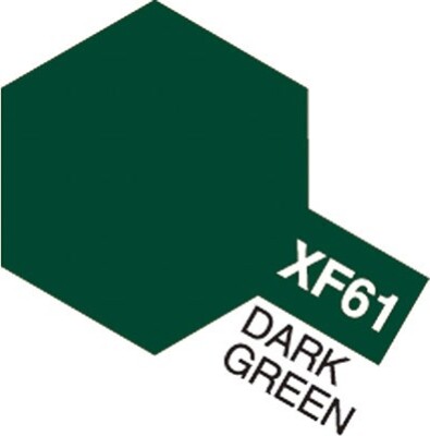 Tamiya - Acrylic Mini - Xf-61 Dark Green Flat 10 Ml - 81761