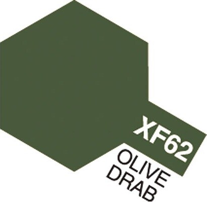 Tamiya - Acrylic Mini - Xf-62 Olive Drab Flat 10 Ml - 81762