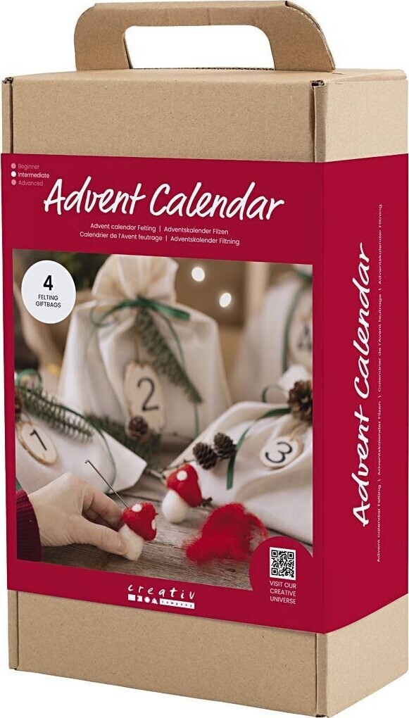 Kreativ Adventskalender - Filtning Diy - 4 Gaver - Creativ Company