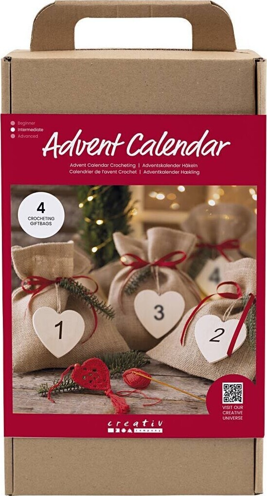 Kreativ Adventskalender - Hækling Diy - 4 Gaver - Creativ Company