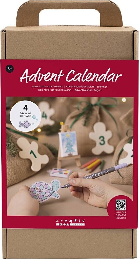 Kreativ Adventskalender - Tegne Diy - 4 Gaver - Creativ Company