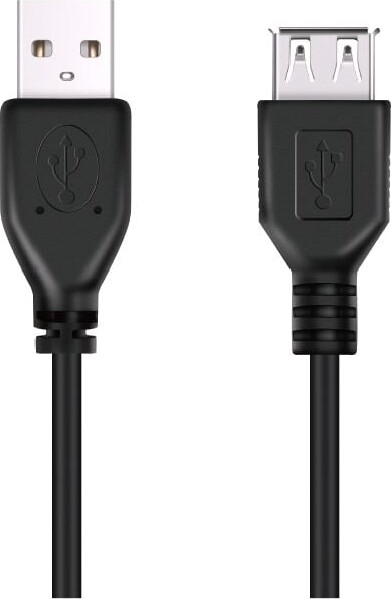 Usb Forlænger Kabel - Hun-til-han - 1,5 M - Sort