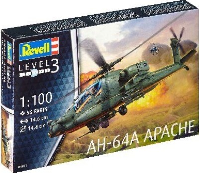 Se Revell - Ah-64a Apache Byggesæt - 1:100 - Level 3 - 04985 hos Gucca.dk