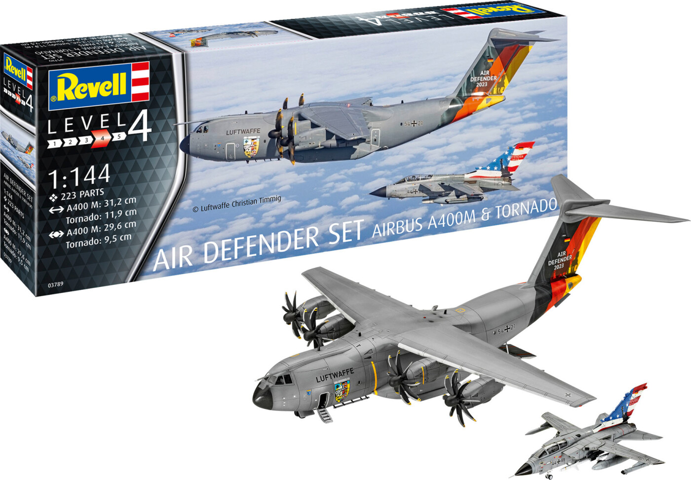 Revell - Air Defender Airbus & Tornado - 1:144 - Level 4 - 03789