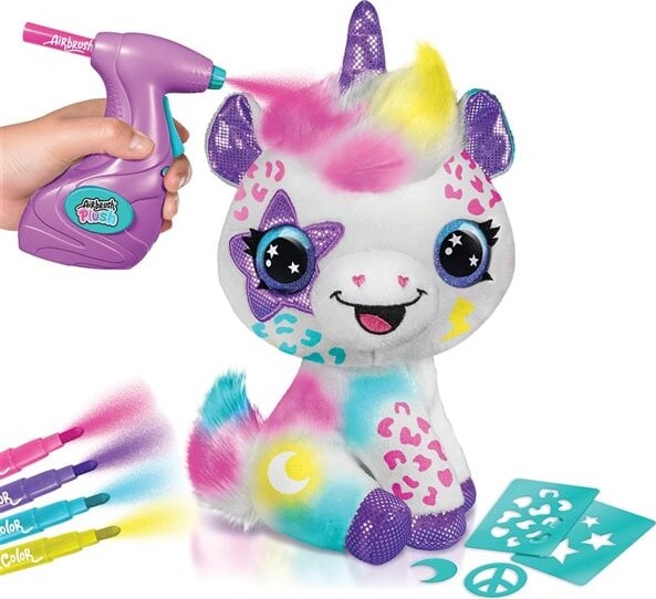 Airbrush Plush - enhjørning kreativt farvesæt til børn 6+