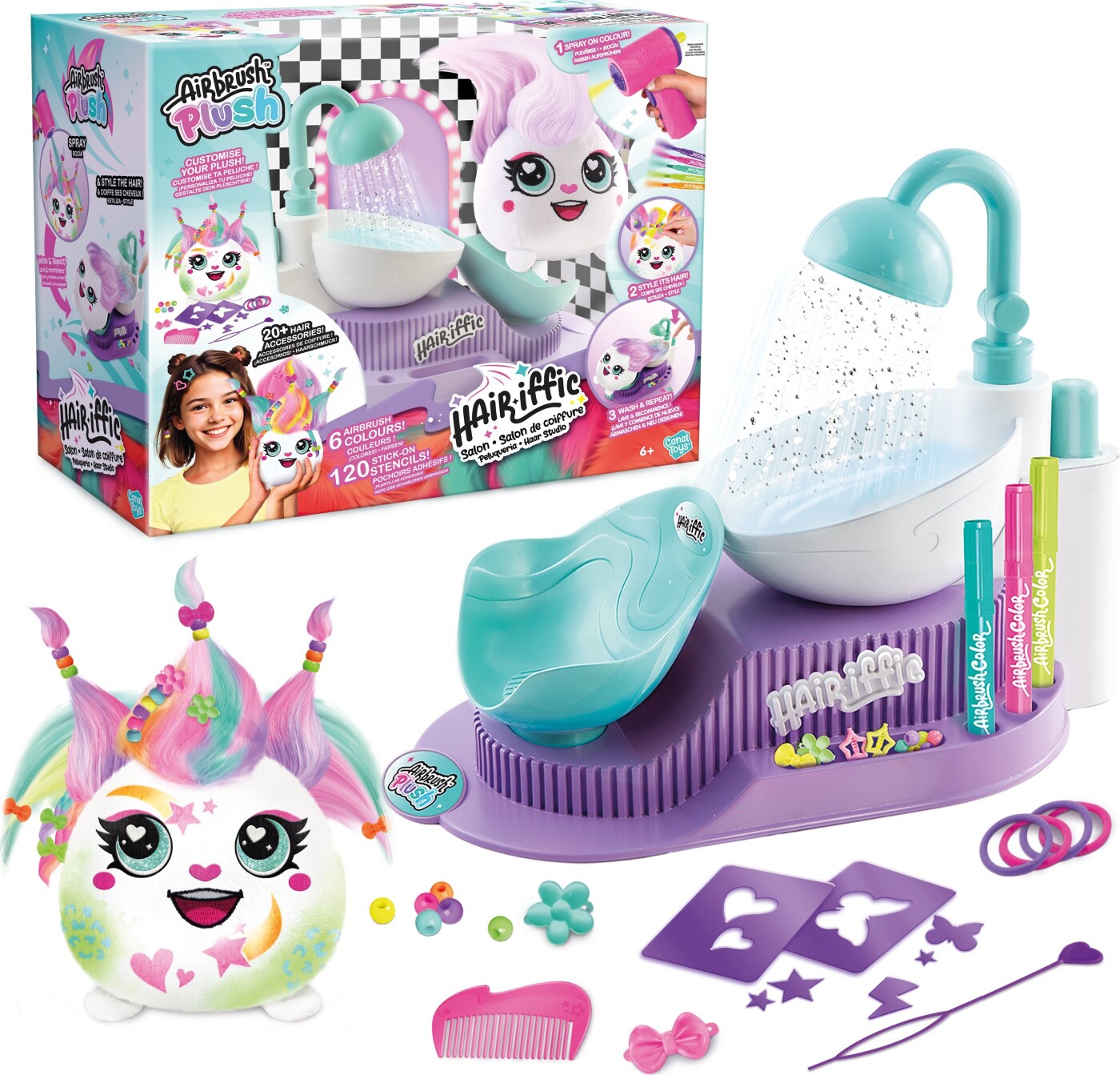 Køb Airbrush Plush - Hair-Iffic Frisørsalon fra Canal Toys