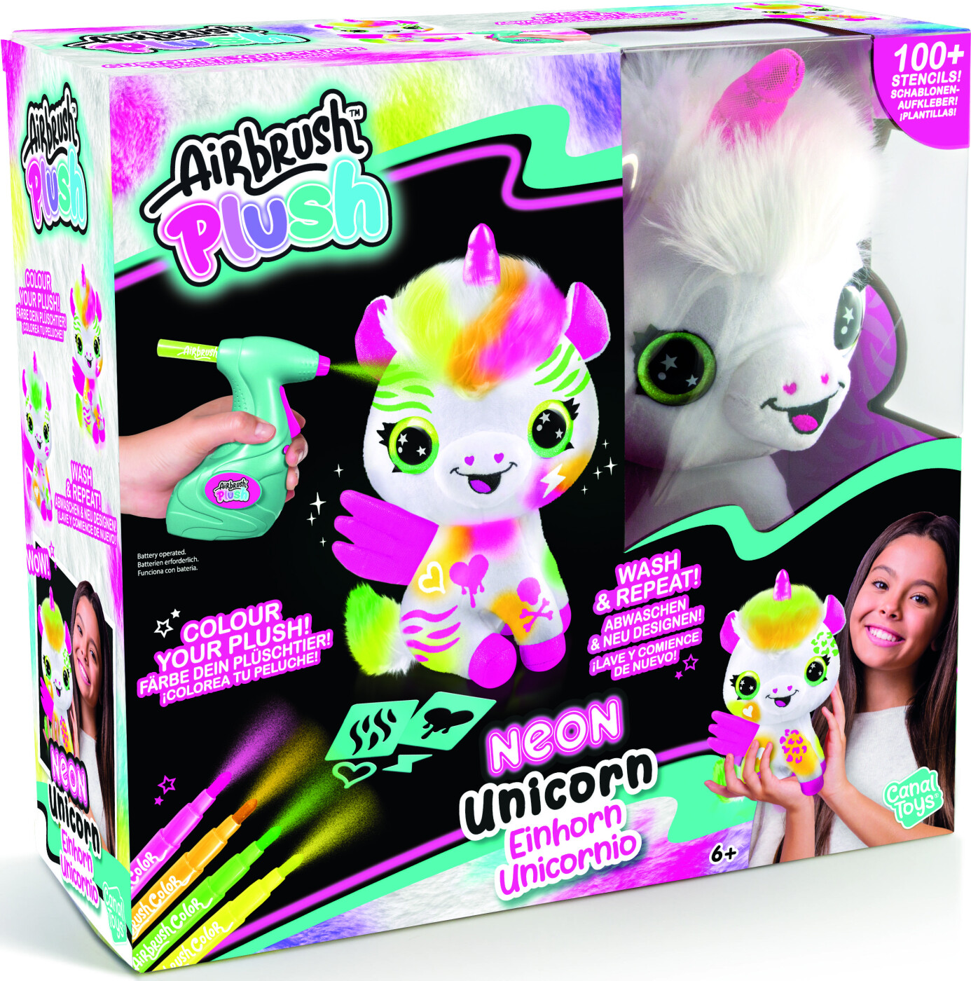 Airbrush Plush - Neon Enhjørning