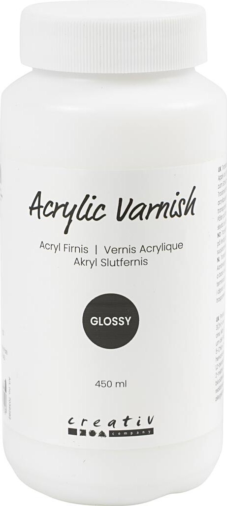 Akryl Slutfernis - Blank - Transparent - Hvid - 450 Ml