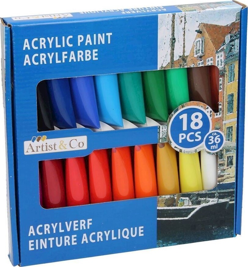 Akrylmaling Sæt - Artist & - 18x36 Ml | Se tilbud og køb på Gucca.dk