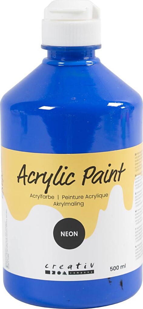 Akrylmaling Neon - Neon Blå - 500 Ml