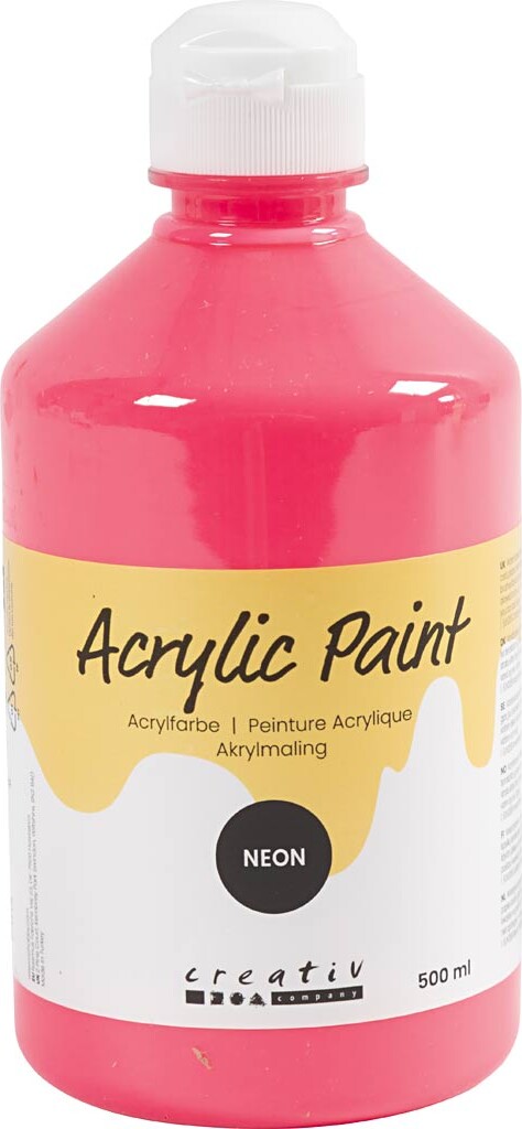 Akrylmaling Neon - Neon Pink - 500 Ml