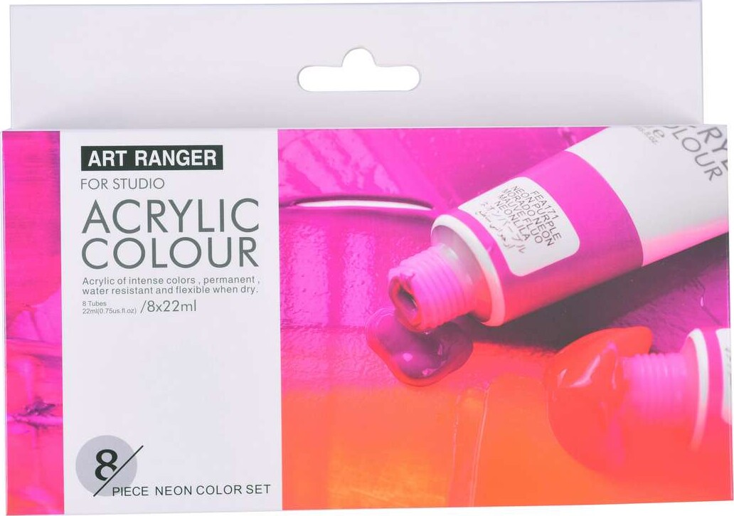 Neon Akrylmaling Sæt - Art Ranger - 8x22 Ml