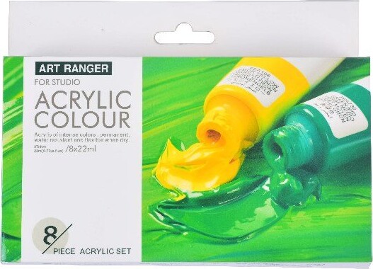 Akrylmaling Sæt - 8 Farver - Art Ranger