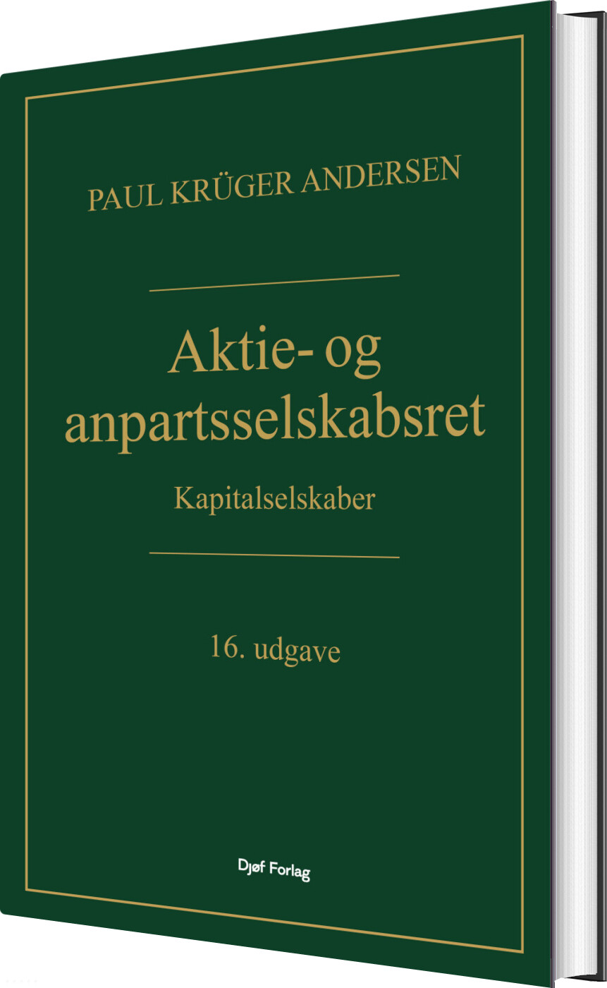Aktie- Og Anpartsselskabsret - Paul Krüger Andersen - Bog