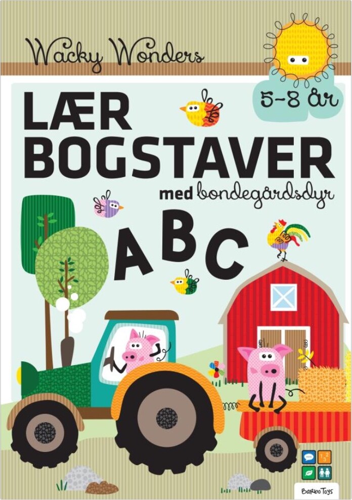 Aktivitetsbog Lær Bogstaver Med Wacky Wonders  Bondegårdsdyr - Abc - Diverse - Bog
