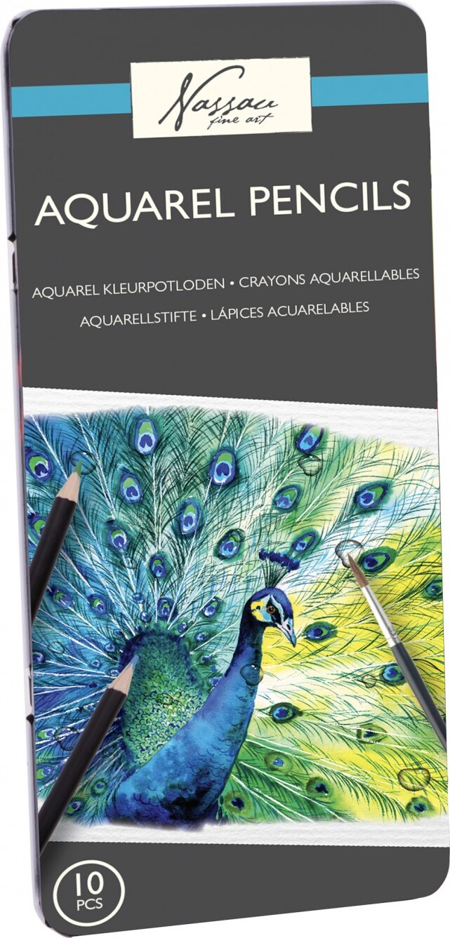 Creative Craft Group Akvarelblyanter, 10 stk. ass. i metalæsk