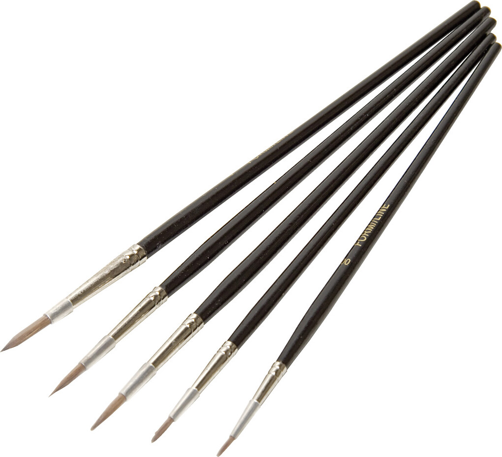 Akvarelpenselsæt I Imiteret Mårhår - 5 Stk./ 1 Ps. billede