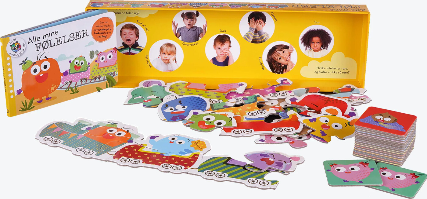 Alle Mine Følelser - Spil Til Børn - Puslespil, Vendespil Og Bog