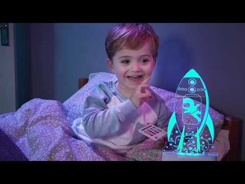Aloka Sleepylight Vågelampe Med 12 Farver - Rum Raket